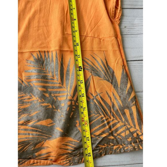 Vero Moda Silver Palms Trees Sunset Orange Cropped Top - Size Large - Picture 8 of 9